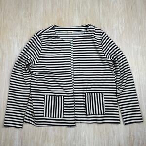 Jane and Delancey Stripe Knit Preppy Nautical Open Front Cardigan Sweater XL